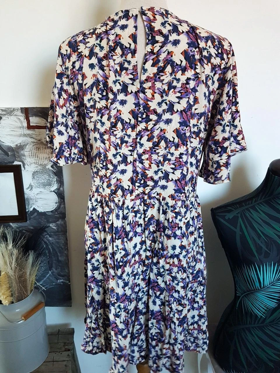 🌸Geplooide zomerjurk met bloemenpatroon Pull & Bear – Maat L (40) – 100% Viscose – photo 3